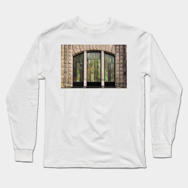 Glass Panels And Stone Work © Long Sleeve T-Shirt by PrinceJohn